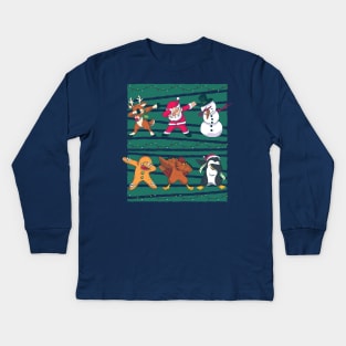 Christmas Dab Kids Long Sleeve T-Shirt